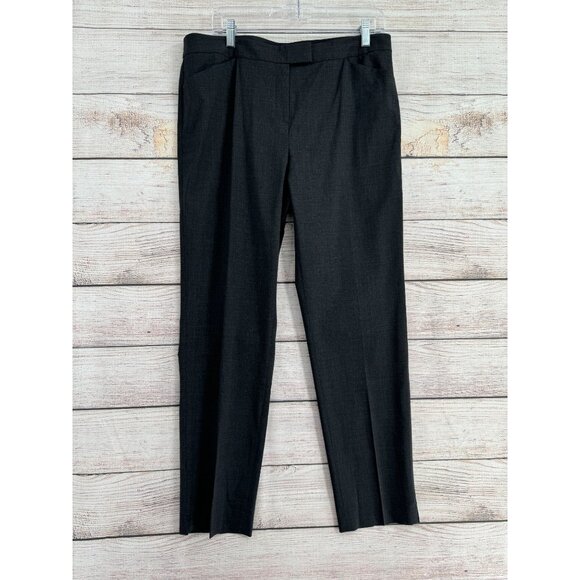 Lafayette 148 New York Irving Wool Dress Pants‎ Women's Size 10 Dark Gray - Picture 1 of 12
